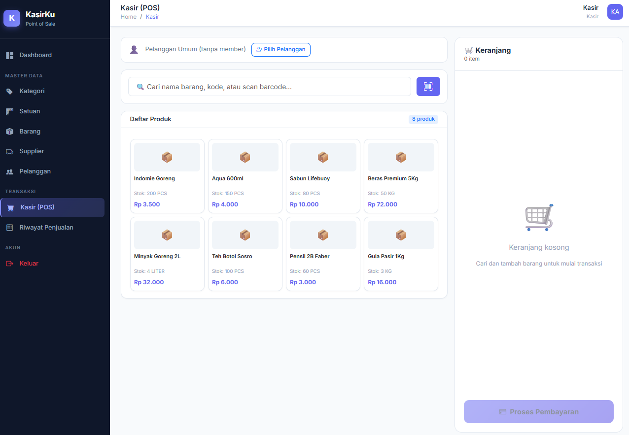 Aplikasi Kasirku POS Screenshot